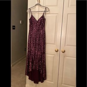 Purple Vince Camuto Long Purple Sequin Evening Gown size 10